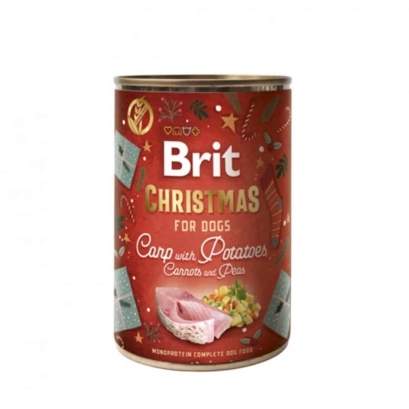 Brit Care Mono Protein Carp kalėdiniai konservai šunims 400g.