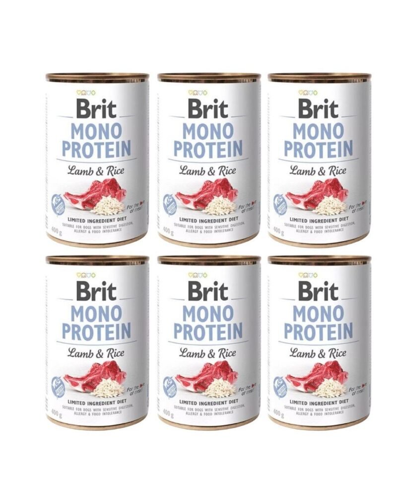 Brit Care konservai šunims Mono Protein Lamb&Rice 400g. x6 vnt.