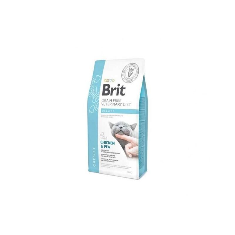Brit GF Veterinary Diets Cat Obesity Sausas Maistas Katėms 2kg. - 5kg. – pilt 2