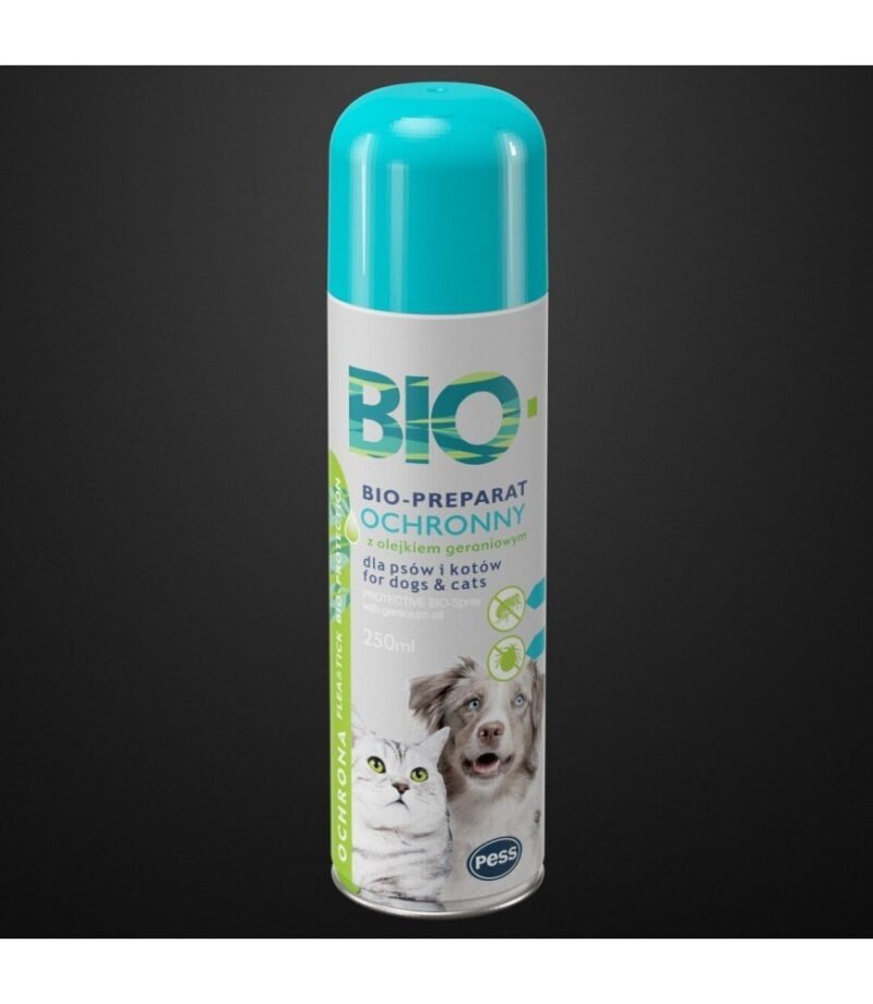 PESS BIO Apsauginis Purškiklis Nuo Erkių Šunims Bei Katėms 250ml.