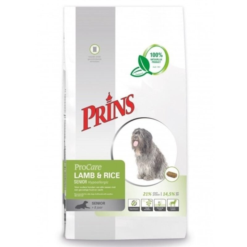 PRINS PROCARE LAMB&RICE SENIOR SAUSAS MAISTAS VYRESNIO AMŽIAUS ŠUNIMS SU ĖRIENA 15kg